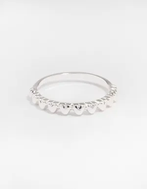 Silver Mini Hearts Ring