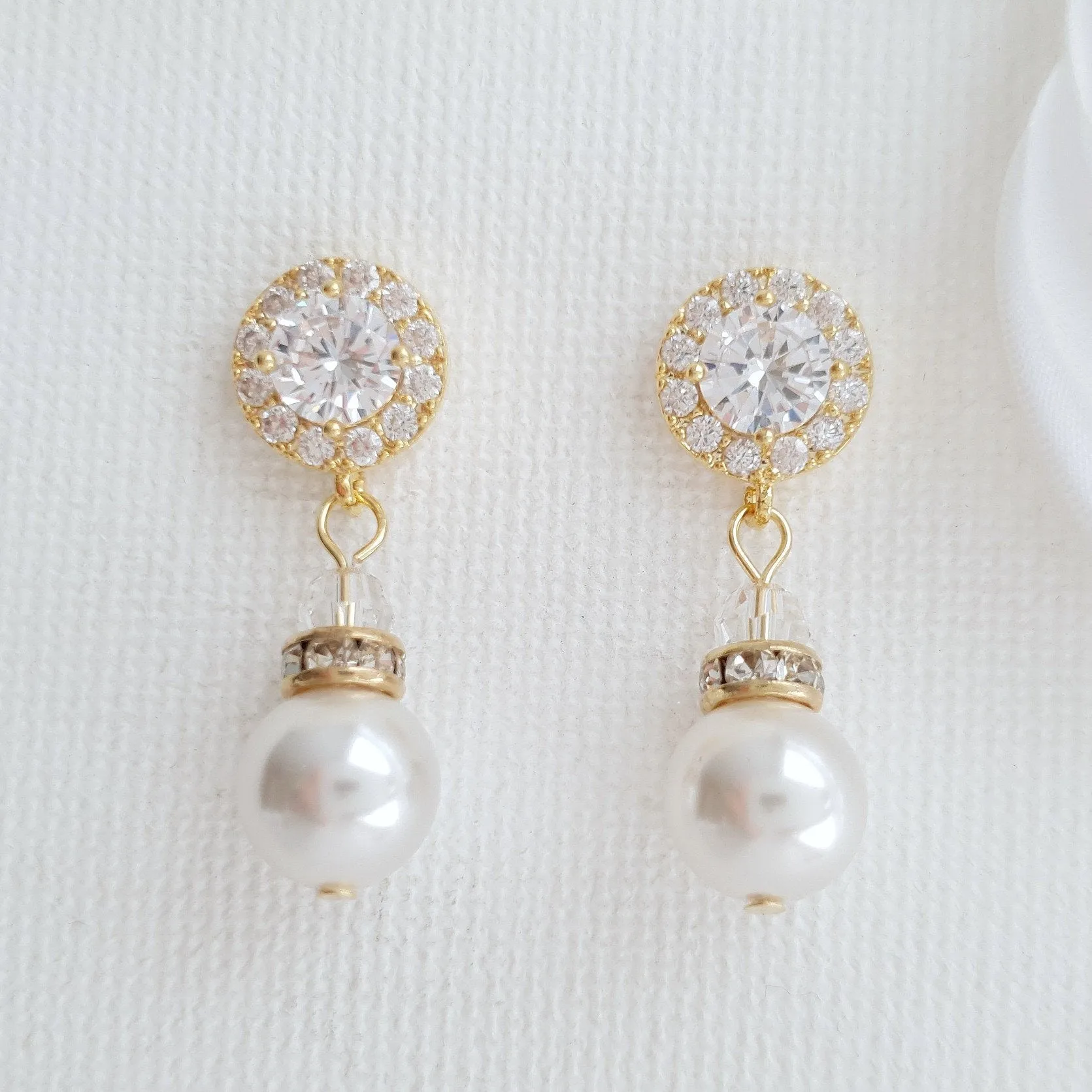 Silver Pearl Drop Earrings- Bronte