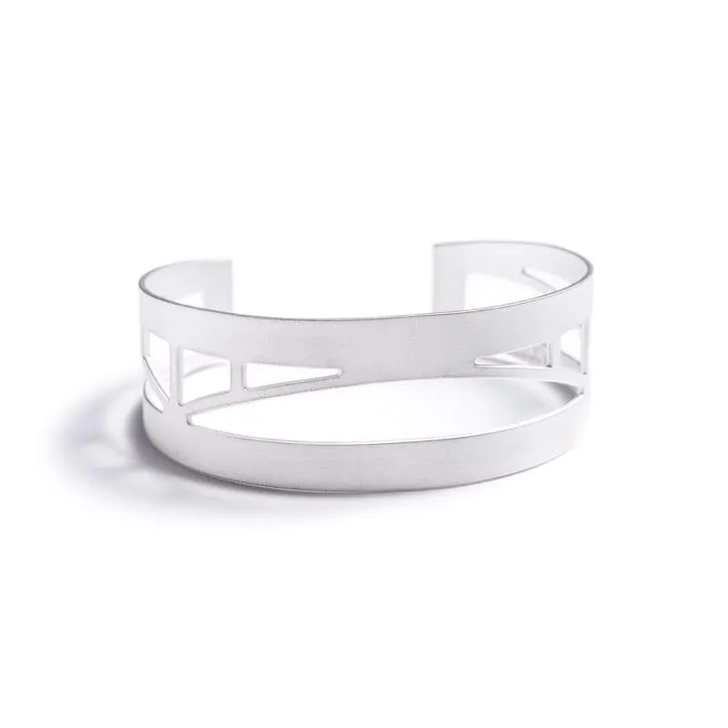 Silver plated Sellwood Bridge Cuff Bracelet