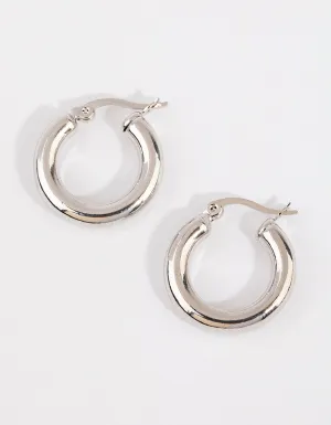 Silver Simple Circle Hoop Earrings