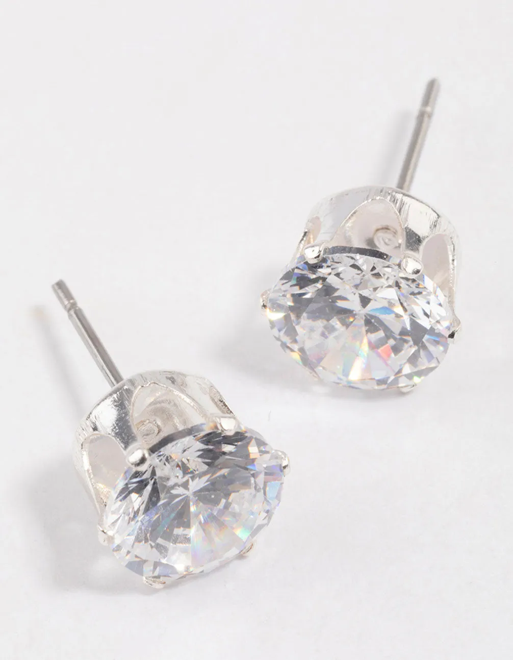 Silver Statement Diamante Stud Earrings & Polishing Set