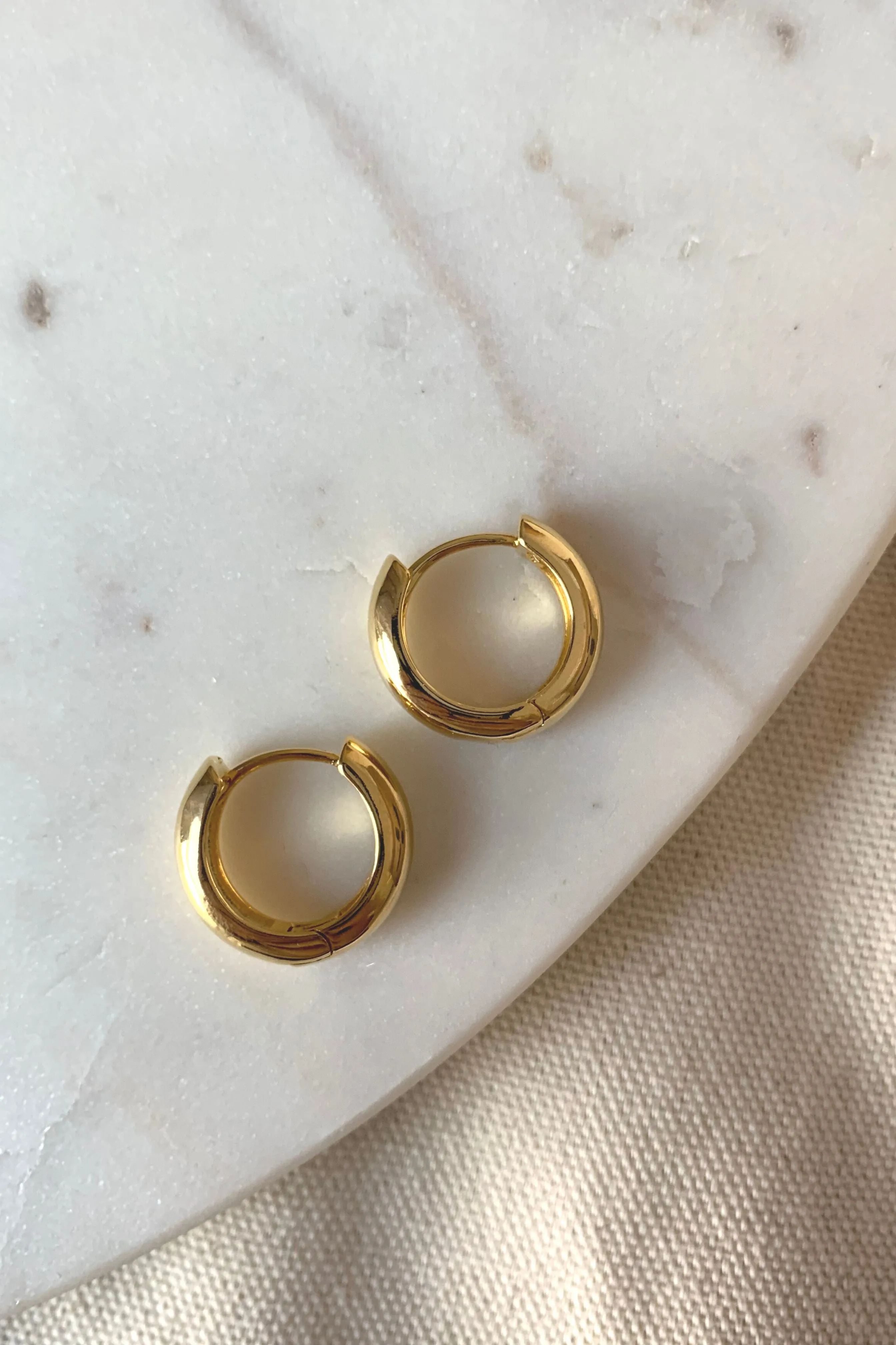 Simple Small Gold Hinge Hoops