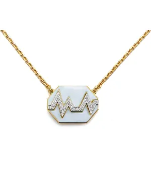 Skip Necklace, White Enamel