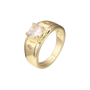 Solitaire rounded white CZ clawed 14K Gold rings