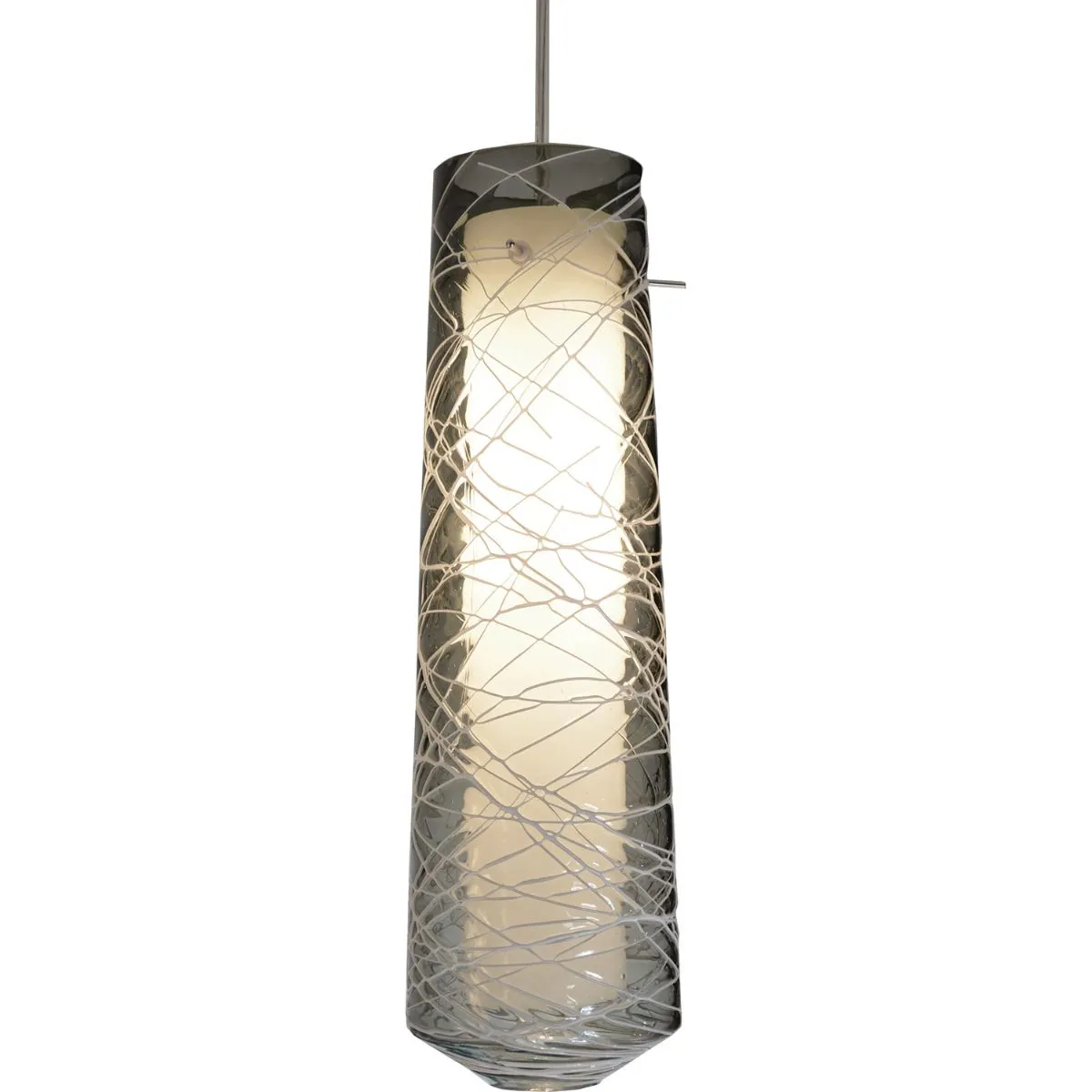 Spun 5 in. LED Pendant Light 4000K Satin Nickel Finish, 120-277V Smoke Shade