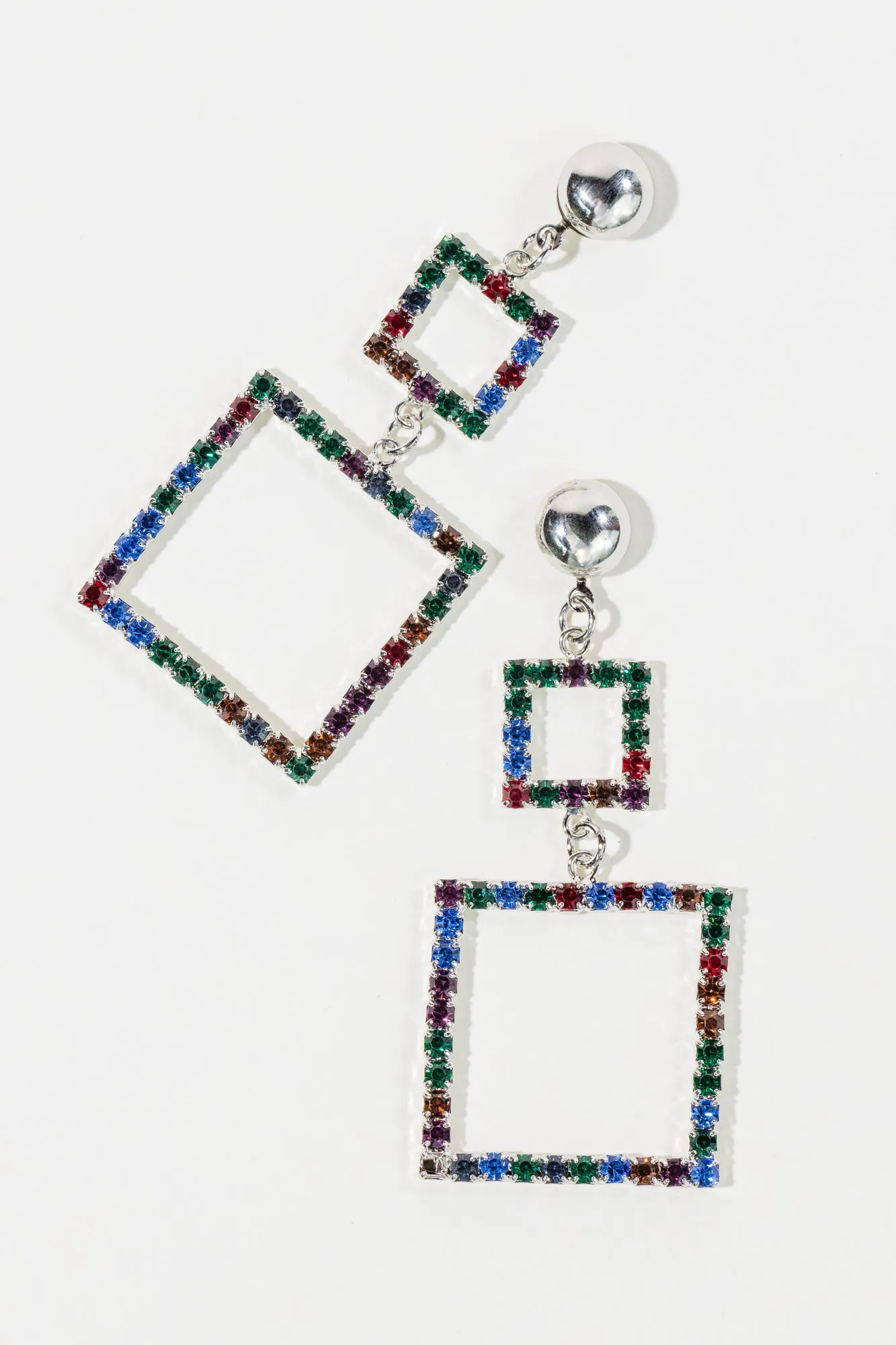 Squared Crystal Earrings