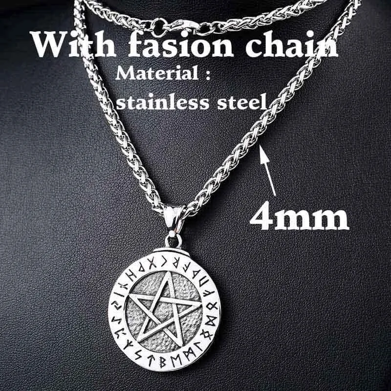 Steel soldier fashion hot sale  Norse viking pendant necklace stainless steel jewelry