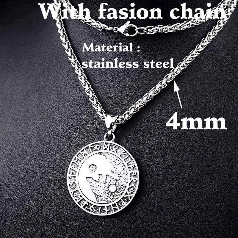 Steel soldier fashion hot sale  Norse viking pendant necklace stainless steel jewelry