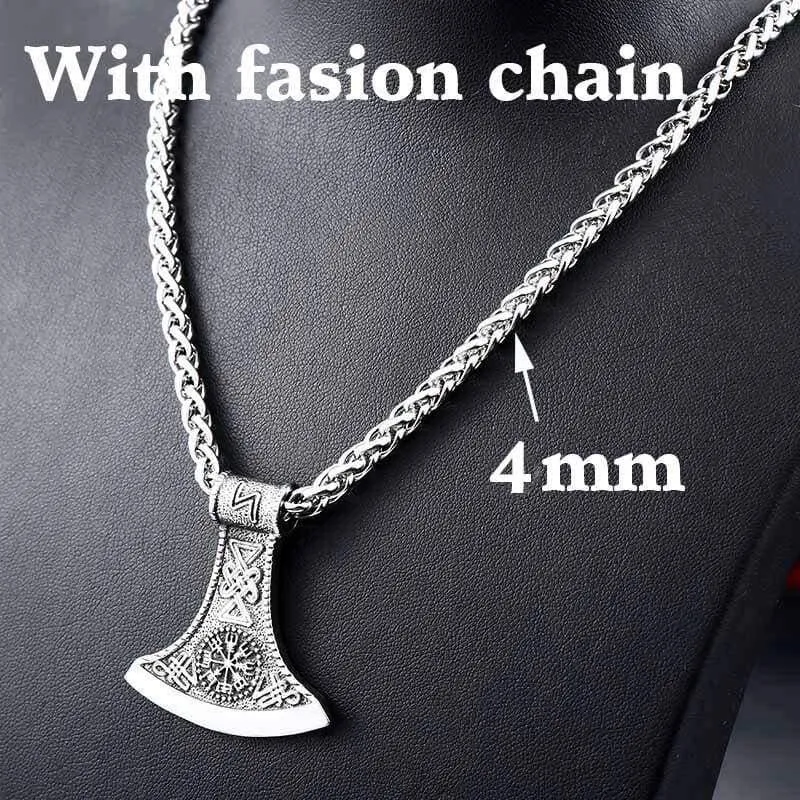 Steel soldier fashion hot sale  Norse viking pendant necklace stainless steel jewelry