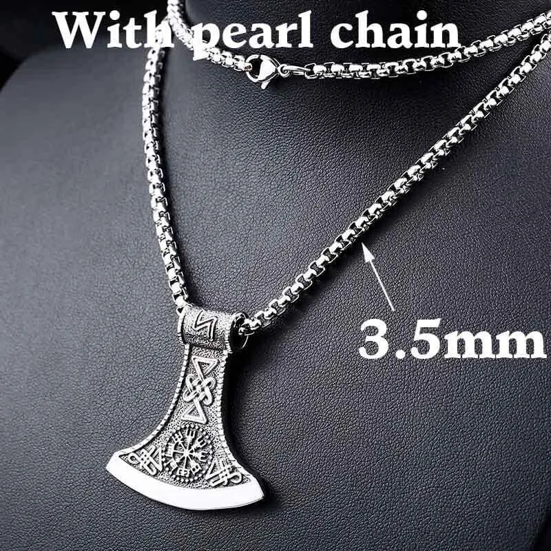 Steel soldier fashion hot sale  Norse viking pendant necklace stainless steel jewelry