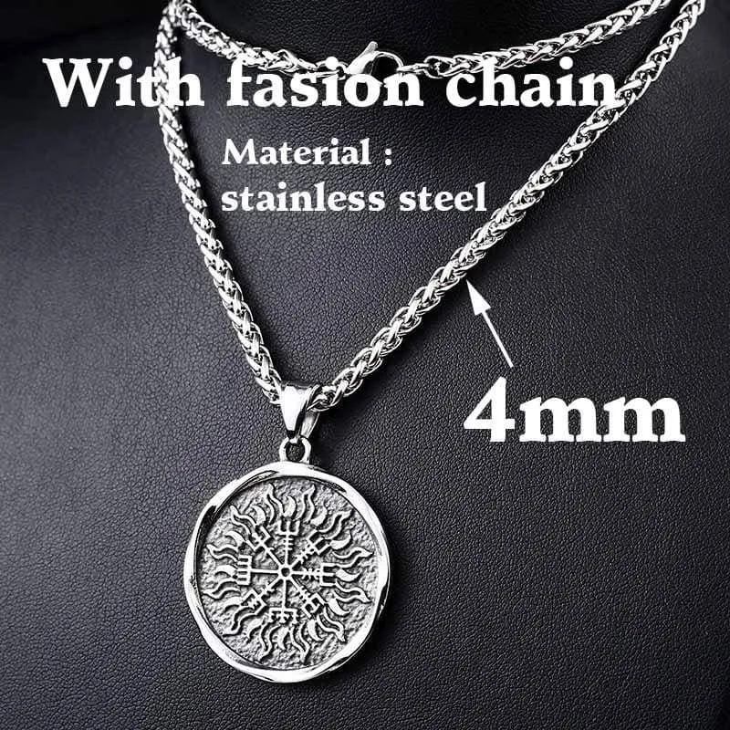 Steel soldier fashion hot sale  Norse viking pendant necklace stainless steel jewelry