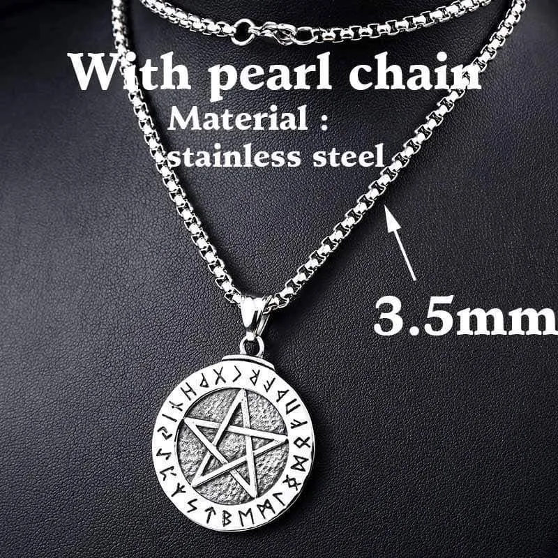 Steel soldier fashion hot sale  Norse viking pendant necklace stainless steel jewelry