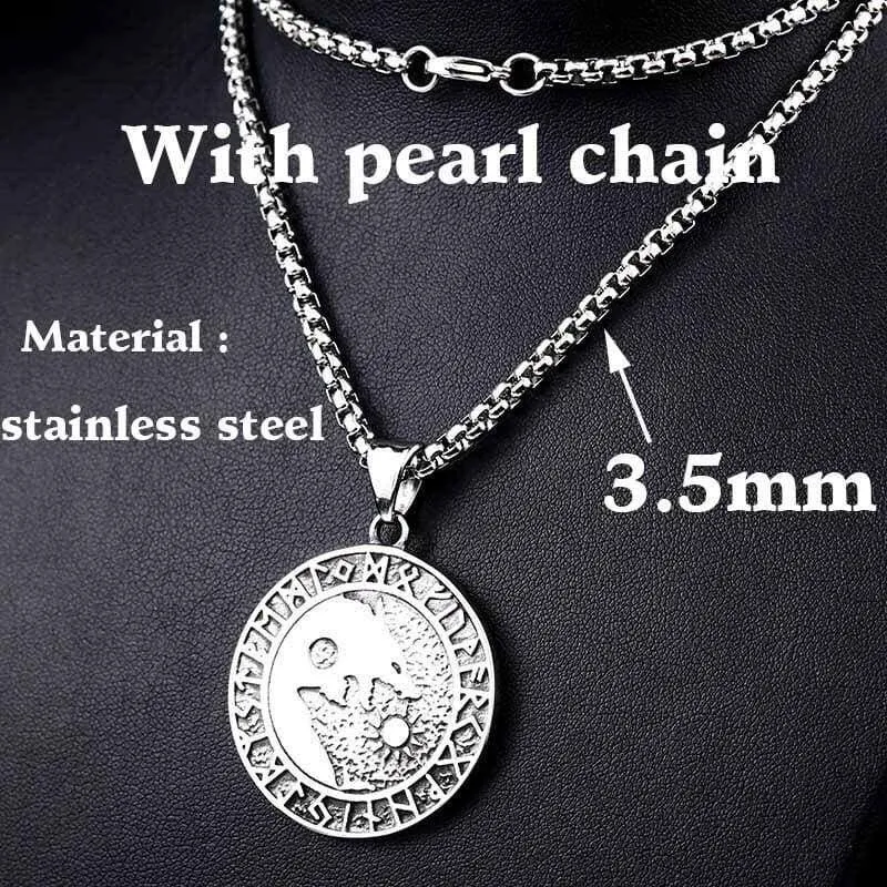 Steel soldier fashion hot sale  Norse viking pendant necklace stainless steel jewelry