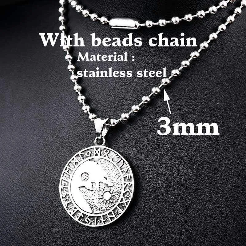 Steel soldier fashion hot sale  Norse viking pendant necklace stainless steel jewelry