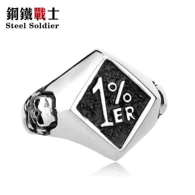 Steel soldier men biker Stainless Steel ring personality new design 1% Ring Motorcycle Ring Jewelry