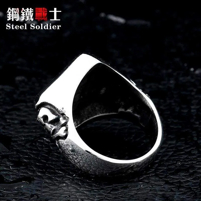 Steel soldier men biker Stainless Steel ring personality new design 1% Ring Motorcycle Ring Jewelry