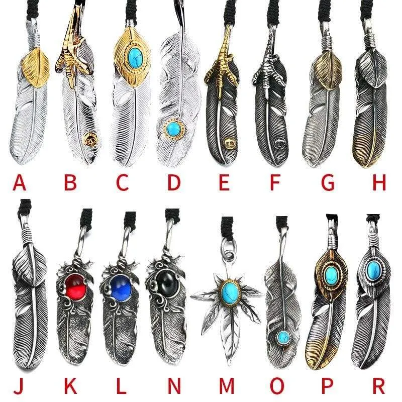 Steel soldier new arrival punk feather blue man pendant necklace stainless steel fashion jewelry