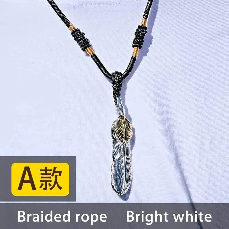 Steel soldier new arrival punk feather blue man pendant necklace stainless steel fashion jewelry