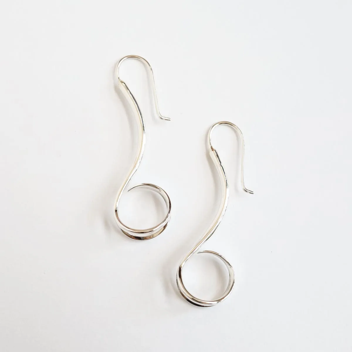 Sterling Silver Long Curl Drop Earring