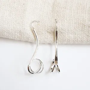 Sterling Silver Long Curl Drop Earring