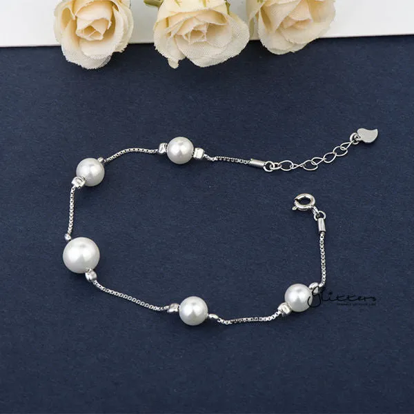 Sterling Silver Shell Pearl Women's Bracelet