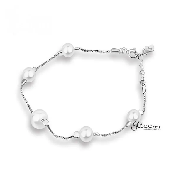 Sterling Silver Shell Pearl Women's Bracelet