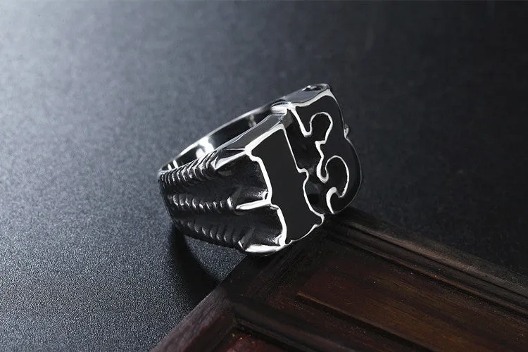 Stylish Retro 13 Men's Titanium Steel Rings for International Jewelry Trade