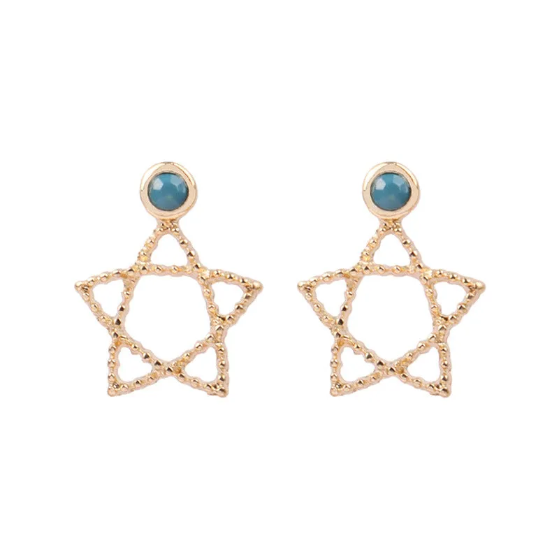 Temperament Simple Hollow Star Wild Geometric Korean Earrings