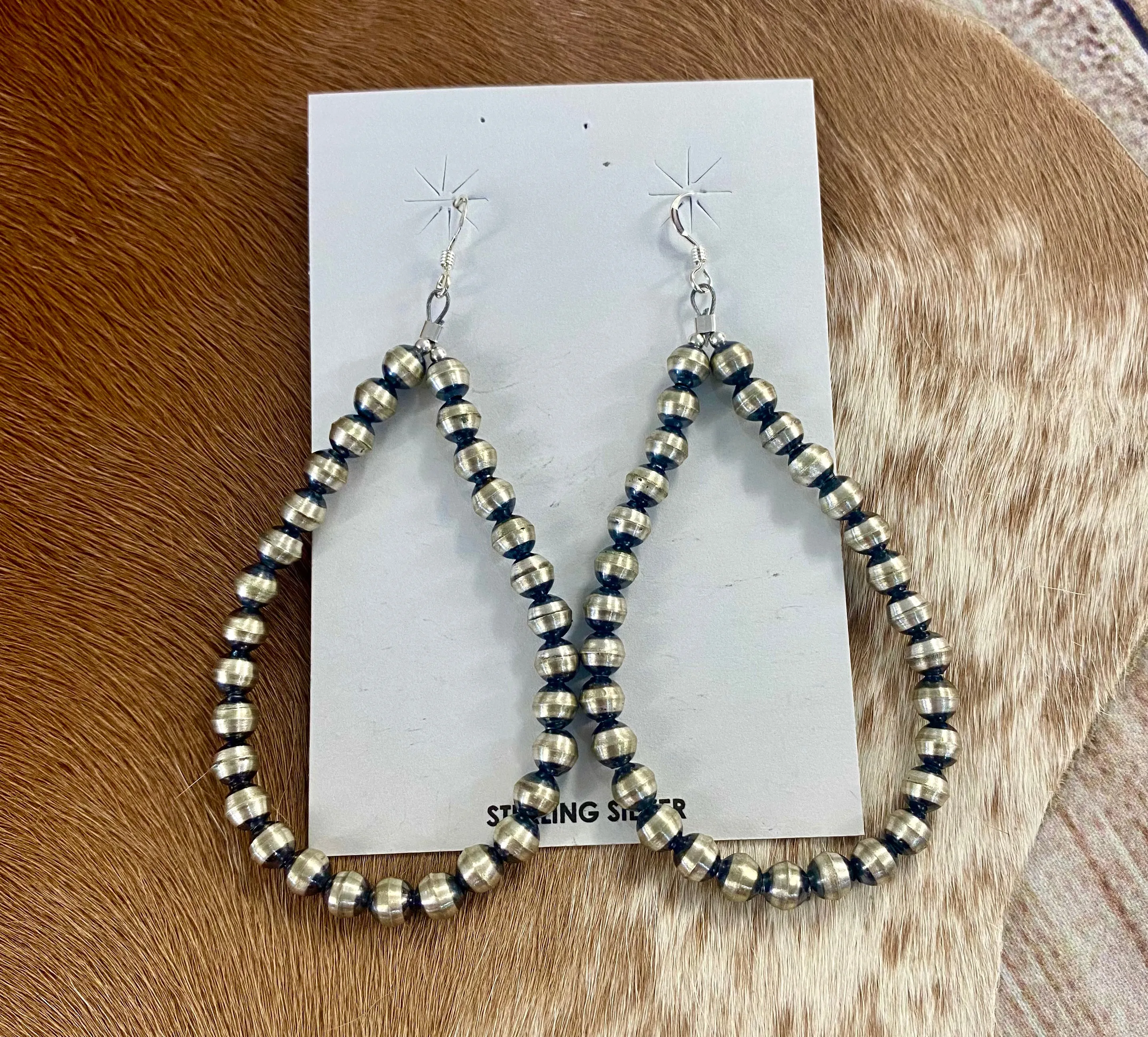 The Laurel 3” Inch Navajo Pearl Earrings