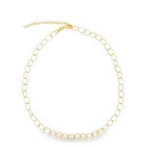 Thin Rope Textured Oval Link Choker (H287/I44A)