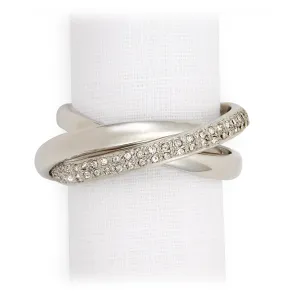 Three Ring Napkin Jewels - Platinum  (Set of 4)