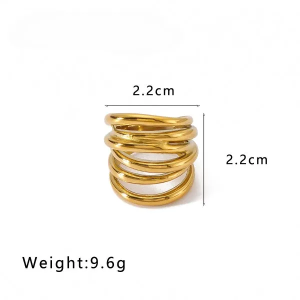 Trendy  Curlicue Cord Gold Ring JLTR0453