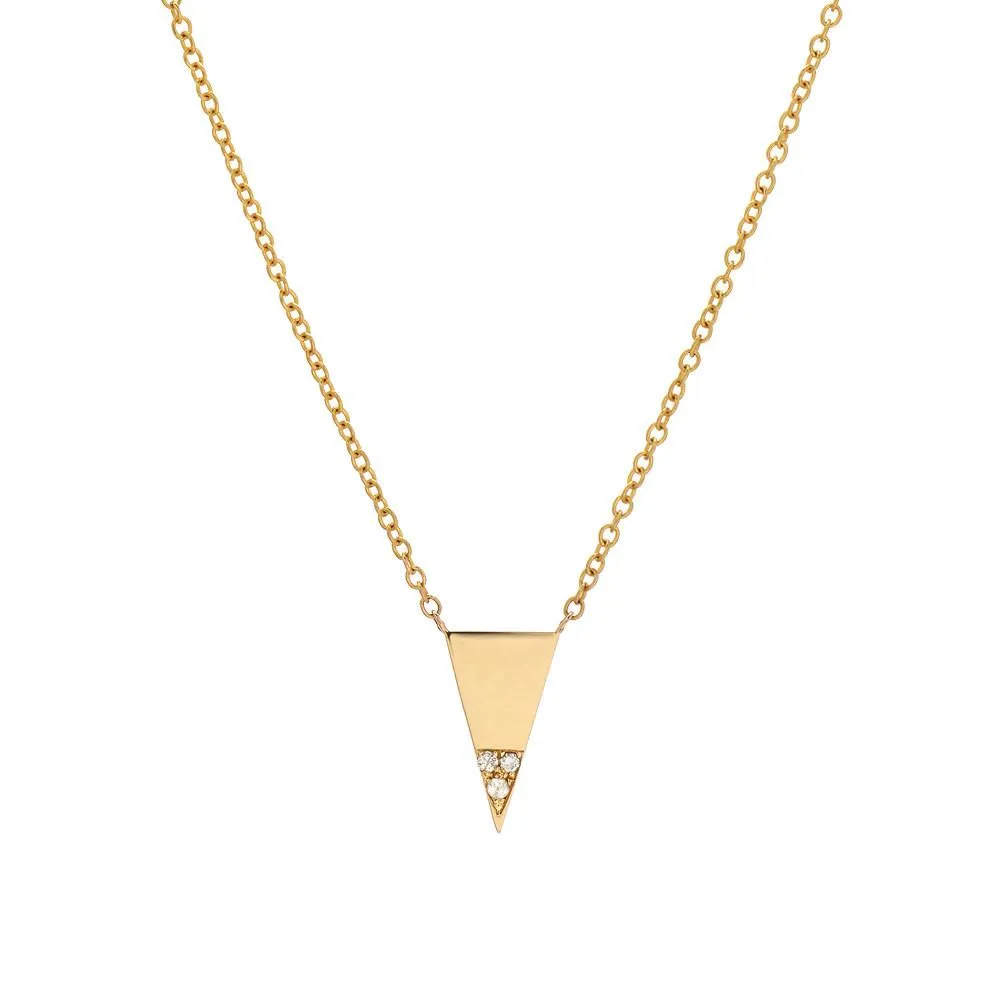 Tristan Mini Gold Diamond Triangle Necklace