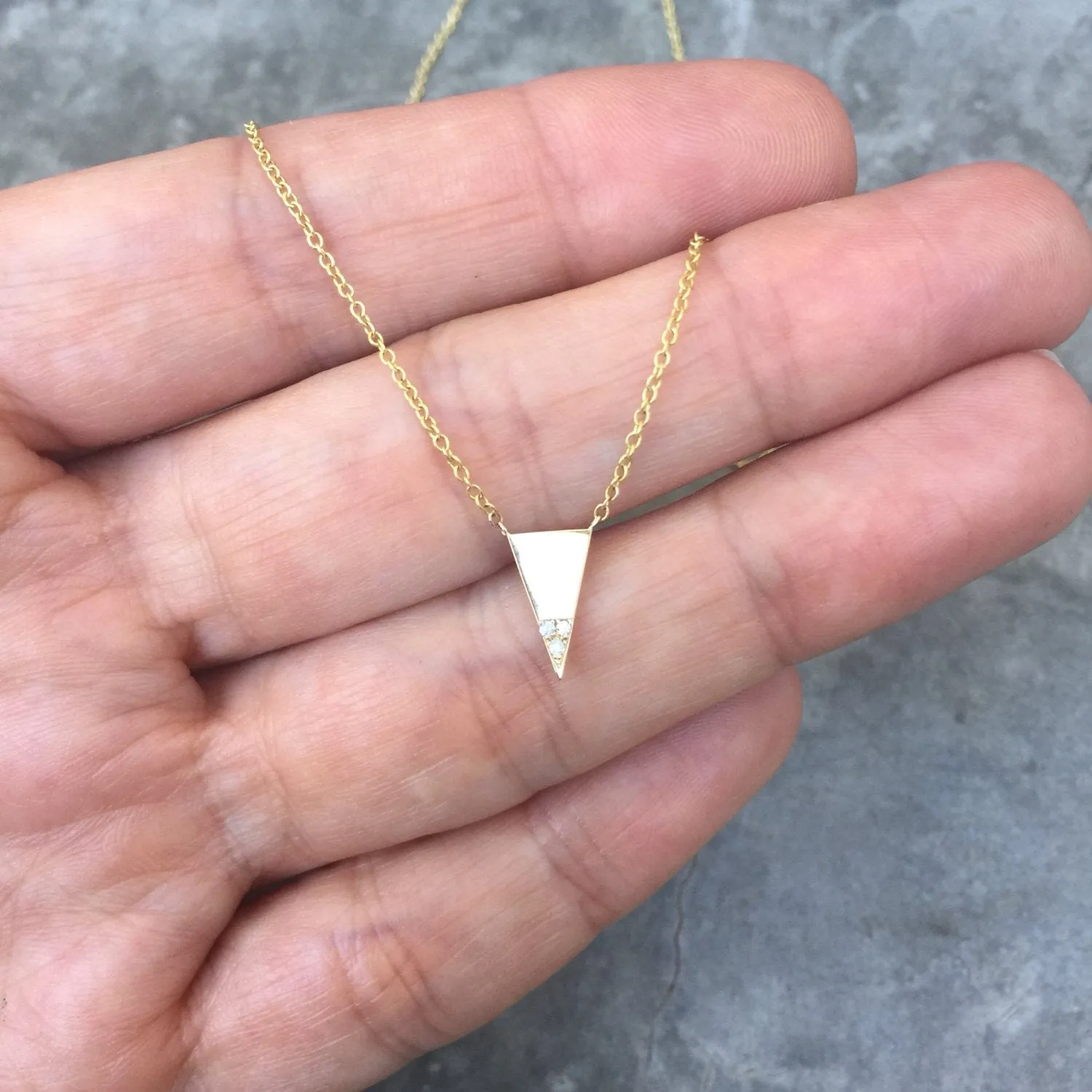 Tristan Mini Gold Diamond Triangle Necklace