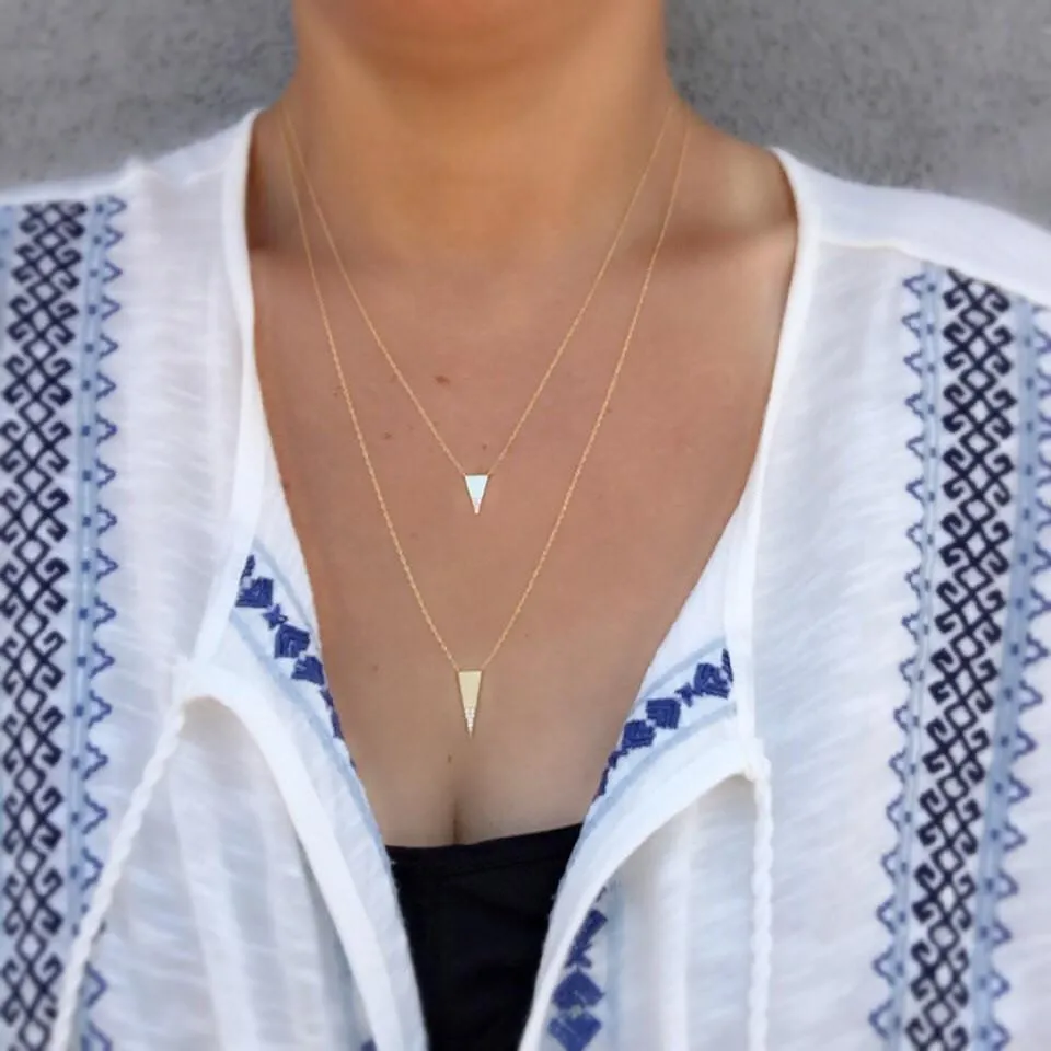 Tristan Mini Gold Diamond Triangle Necklace