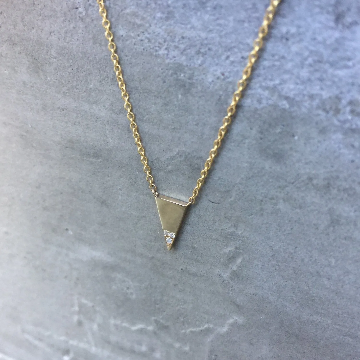 Tristan Mini Gold Diamond Triangle Necklace