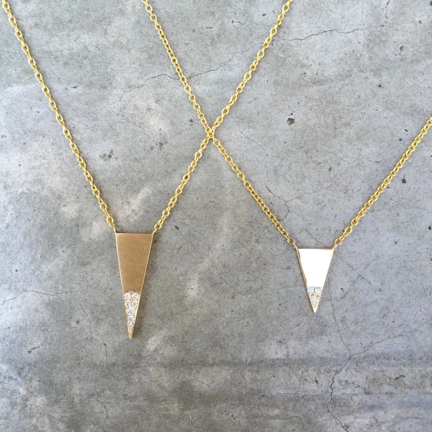 Tristan Mini Gold Diamond Triangle Necklace