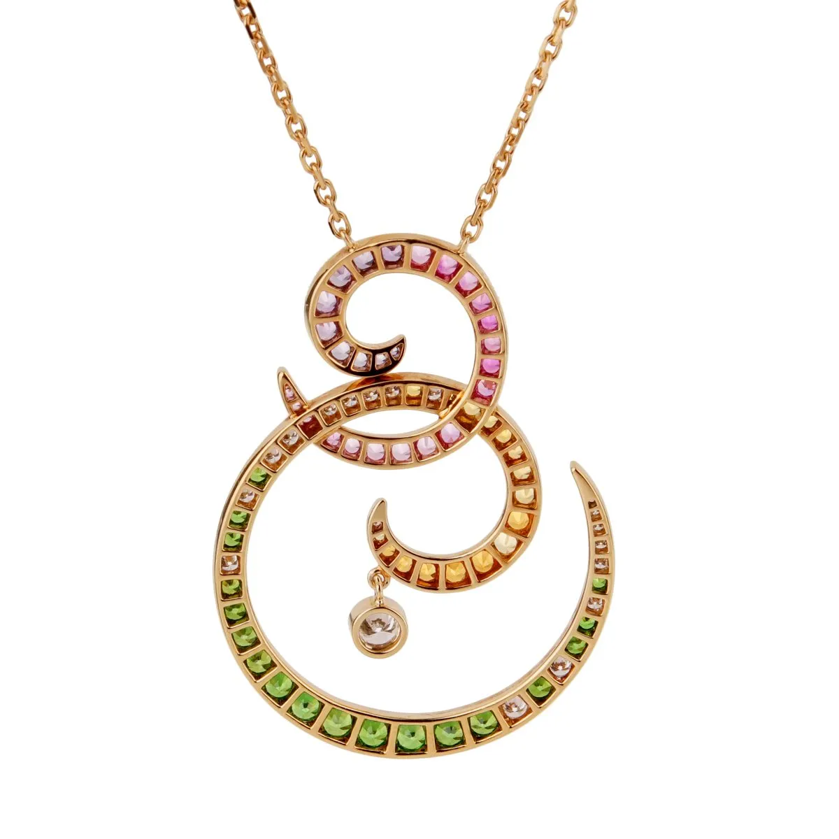 Van Cleef & Arpels Oiseaux De Paradis Sapphire Diamond Pendant Necklace