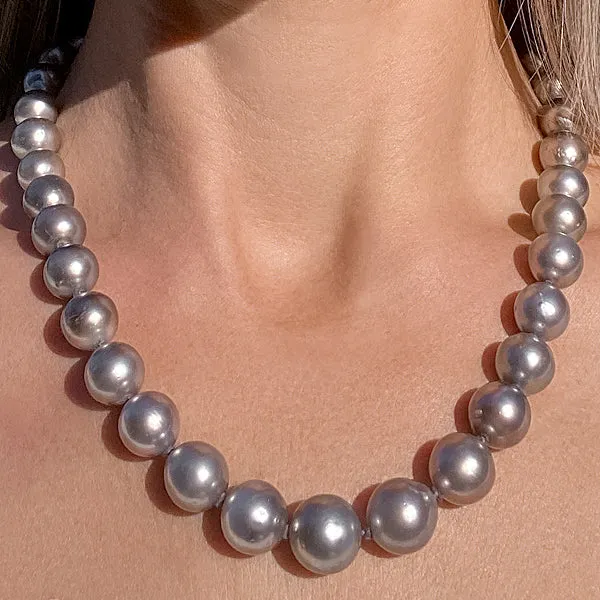 Vintage Black South Sea Pearl Necklace