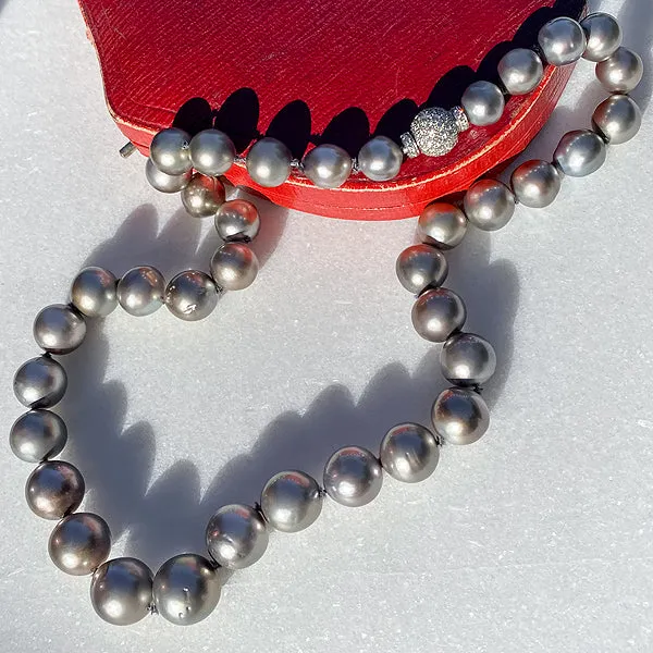 Vintage Black South Sea Pearl Necklace