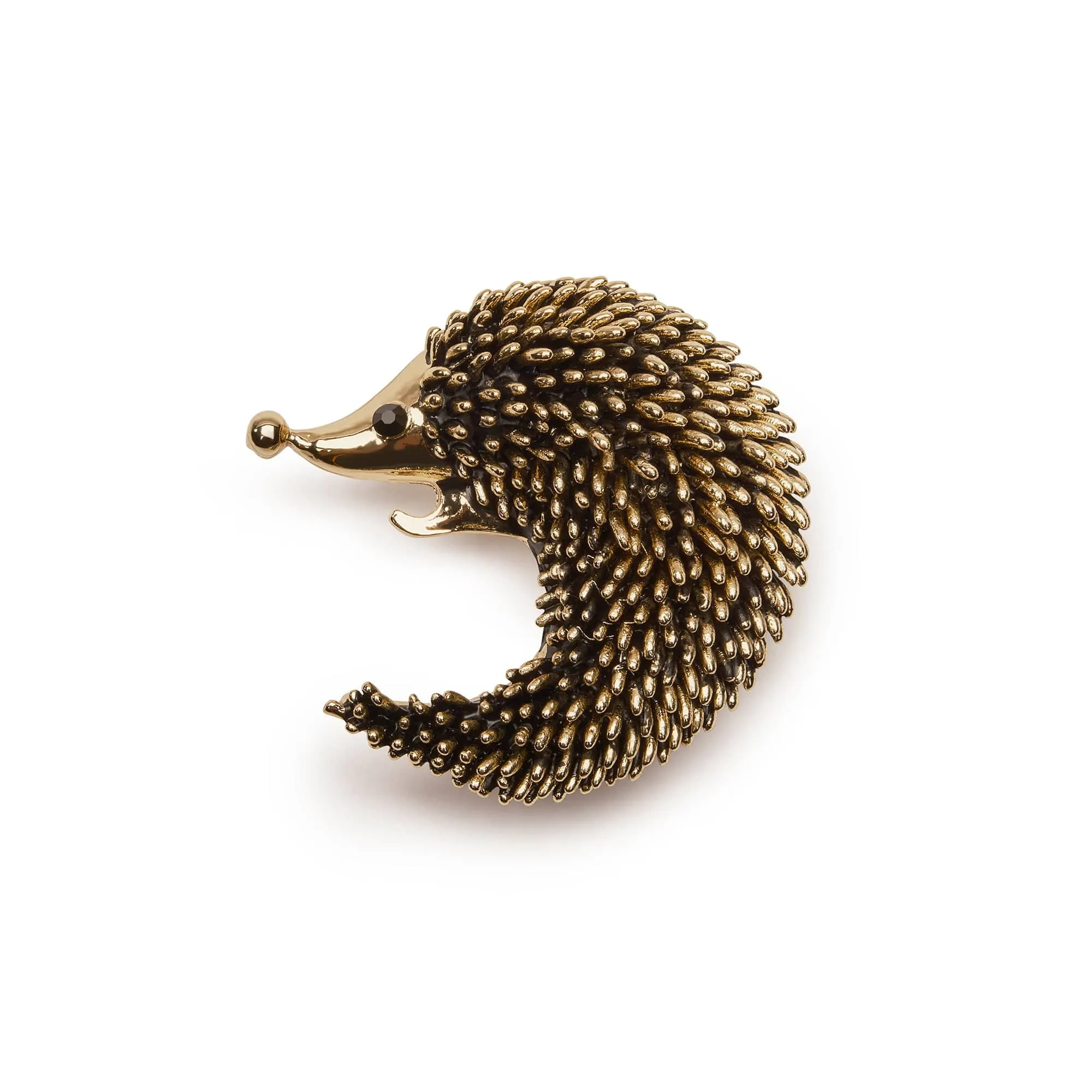 Vintage Brass Hedgehog Brooch: Animal brooch