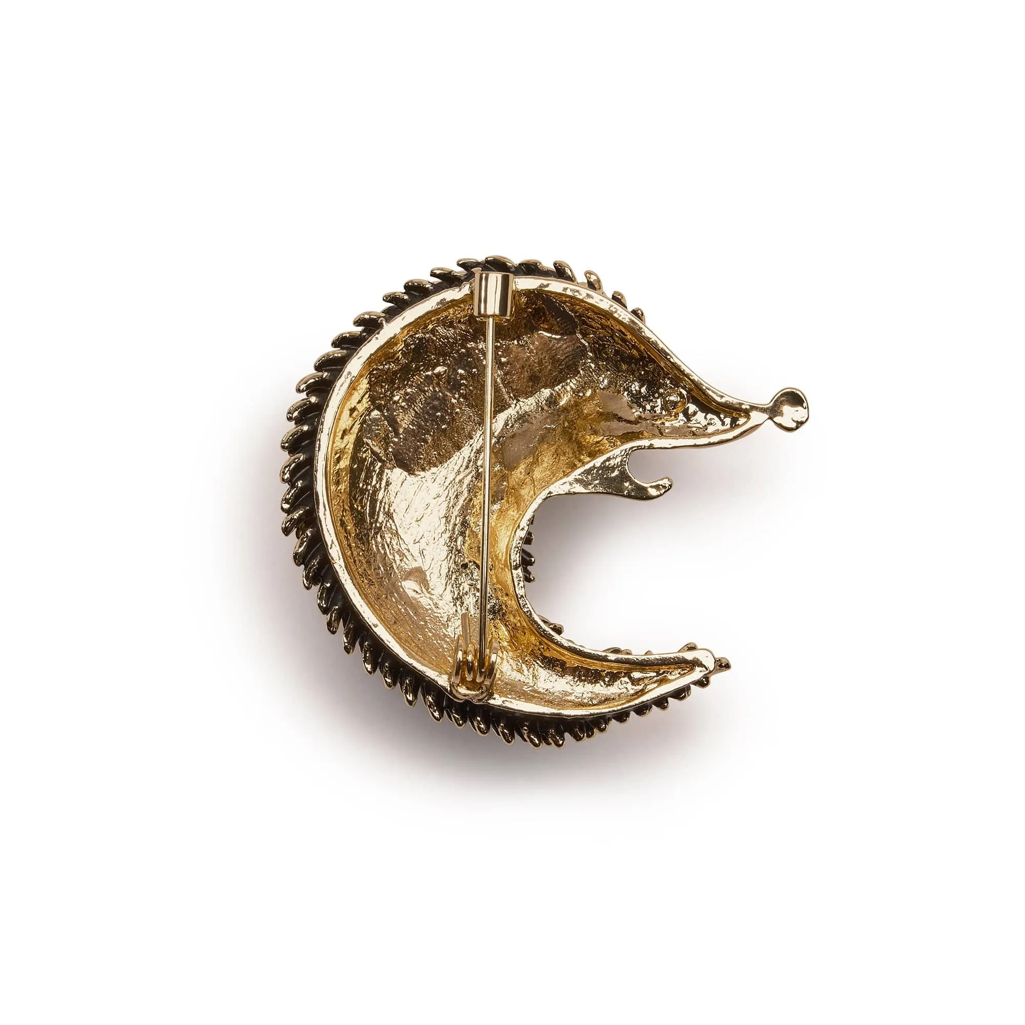 Vintage Brass Hedgehog Brooch: Animal brooch