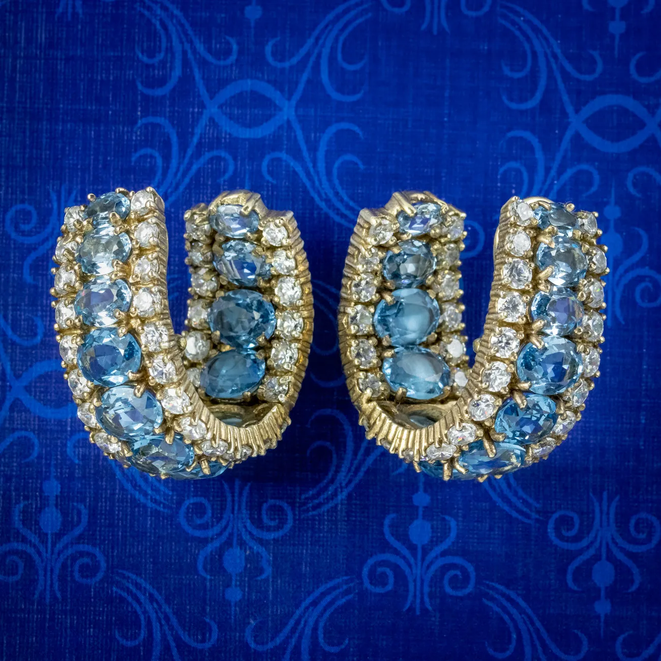 Vintage Paste Diamante Half Hoop Earrings Circa 1960