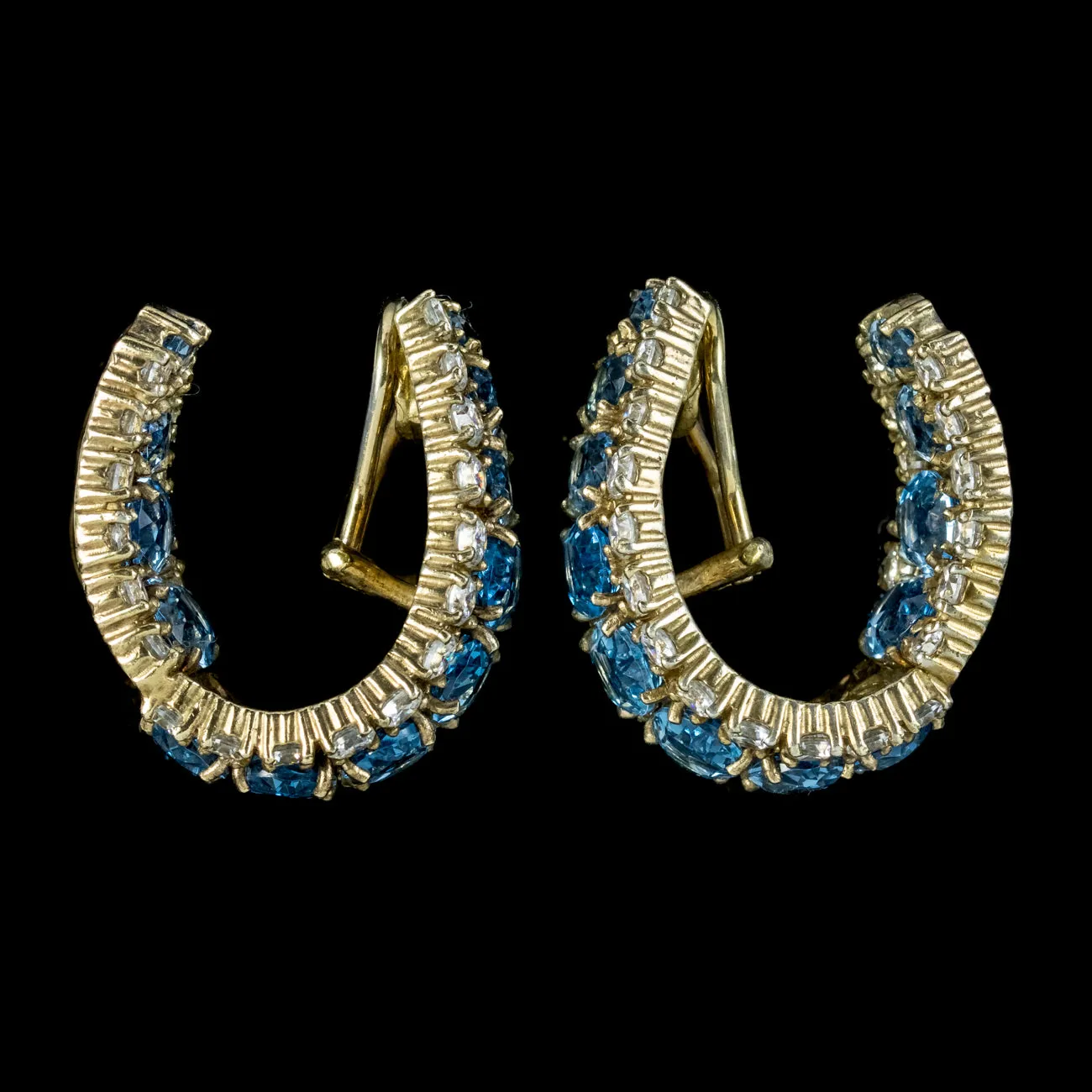 Vintage Paste Diamante Half Hoop Earrings Circa 1960