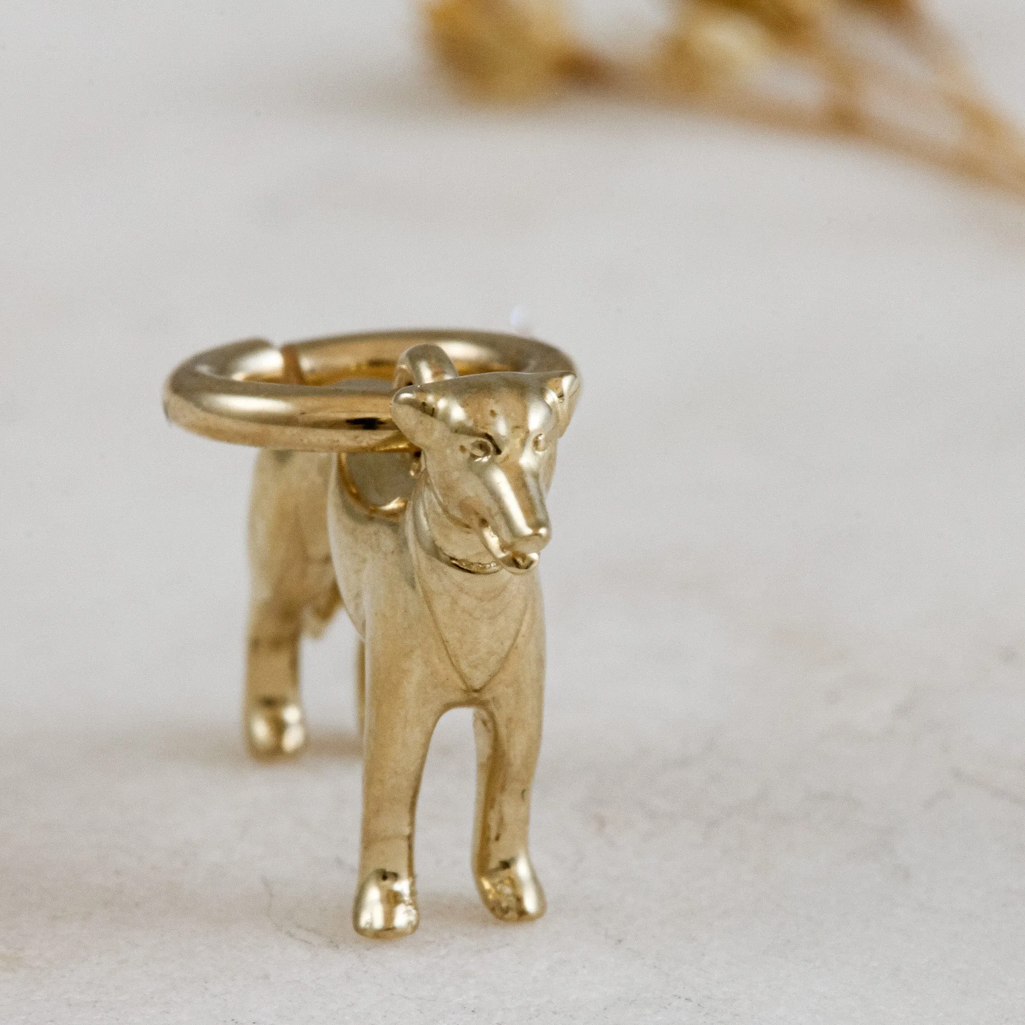 Whippet Solid Gold Dog Charm