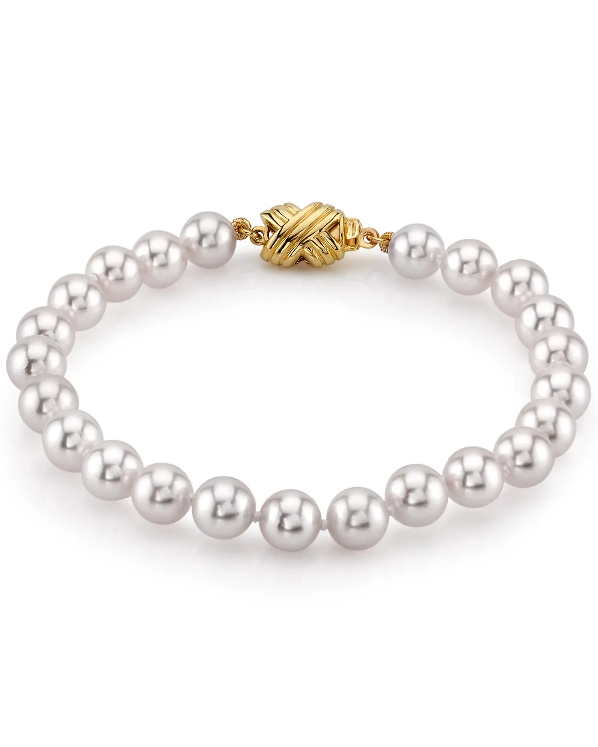 White Japanese Akoya Pearl Bracelet, 6.5-7.0mm