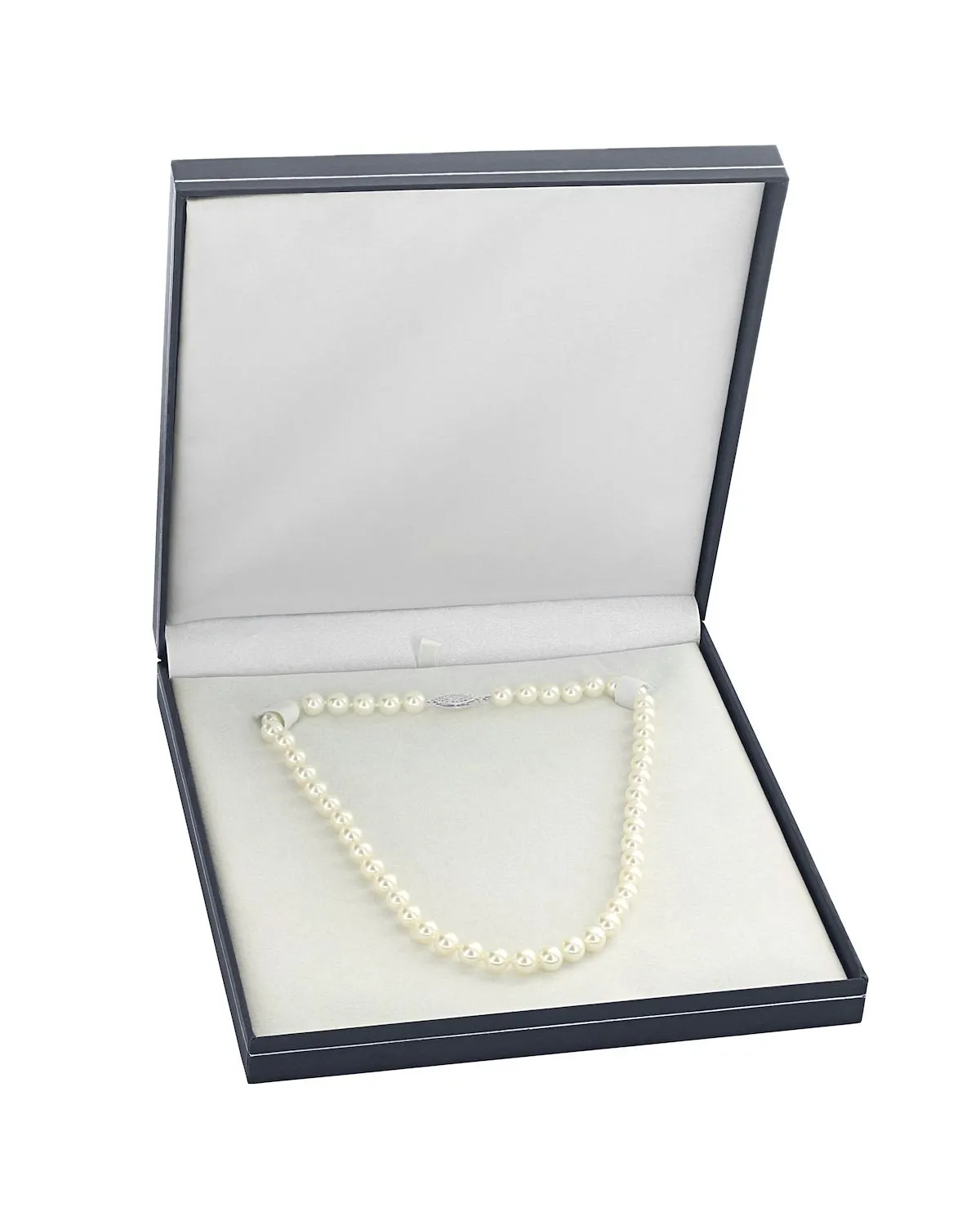 White Japanese Hanadama Akoya Pearl Necklace, 7.0-7.5mm