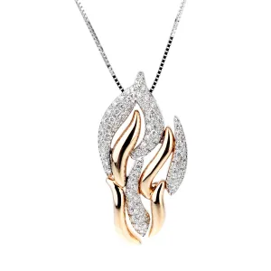 Yukiko Diamond Flame White & Rose Gold Necklace