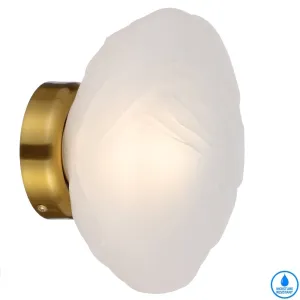 Zeeca Antique Gold with Frost Textured Glass Contemporary Wall Light