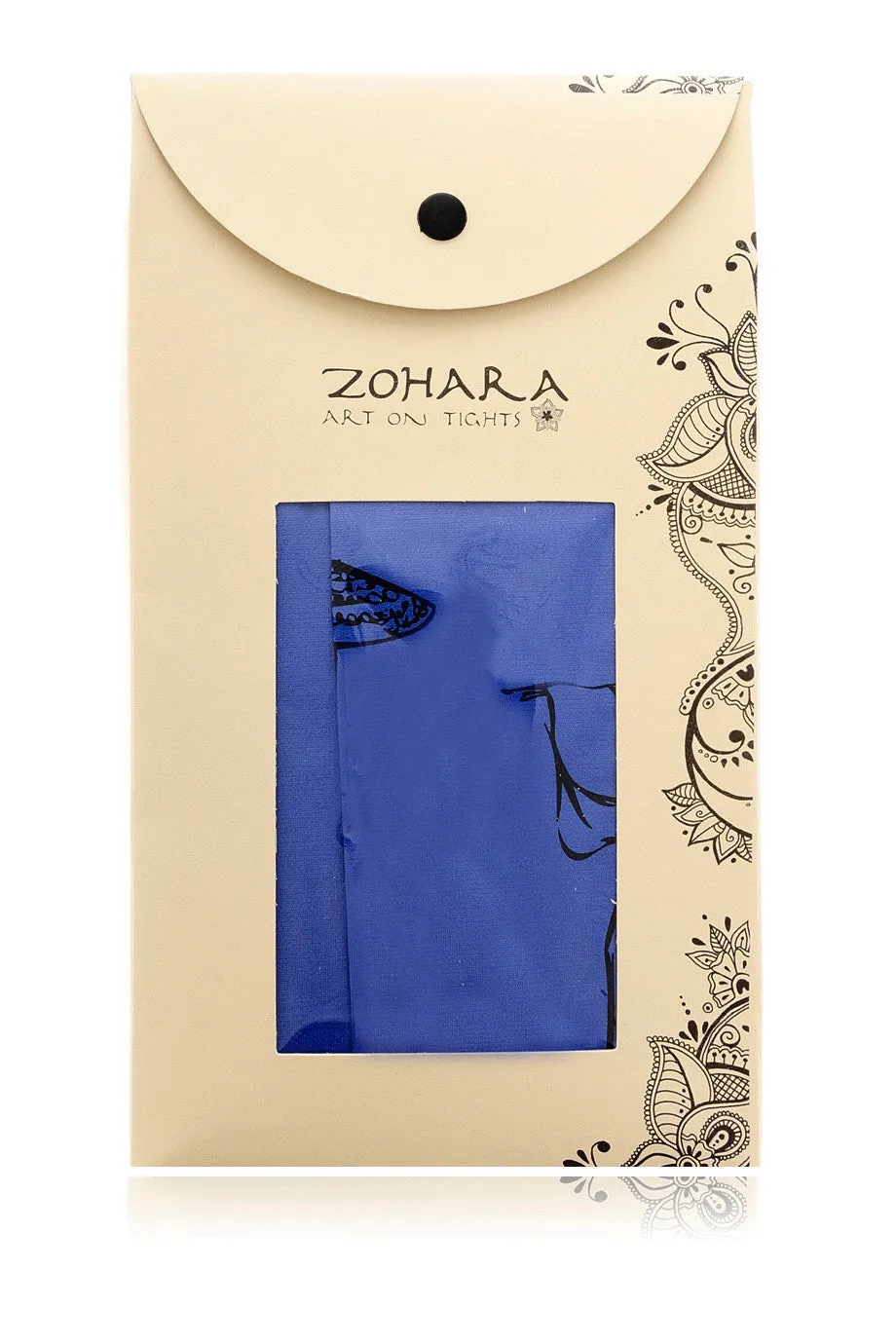 ZOHARA GEISHA Electric Blue Printed Tights